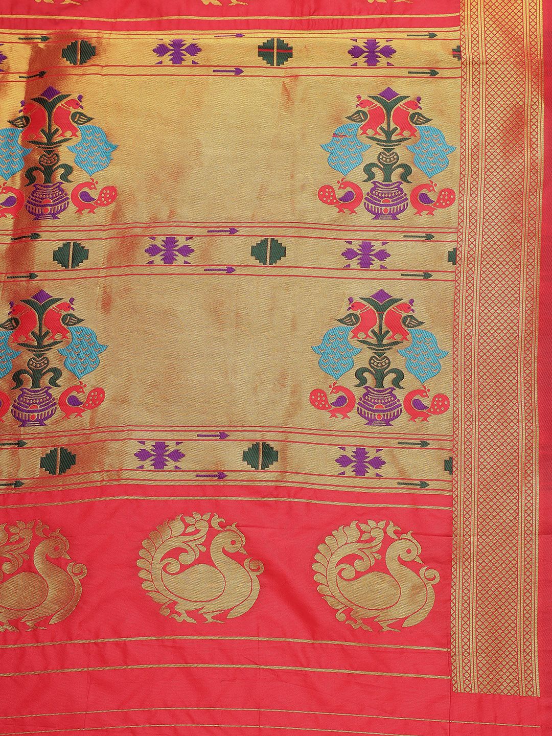 red Royal Paithani Silk Sarees