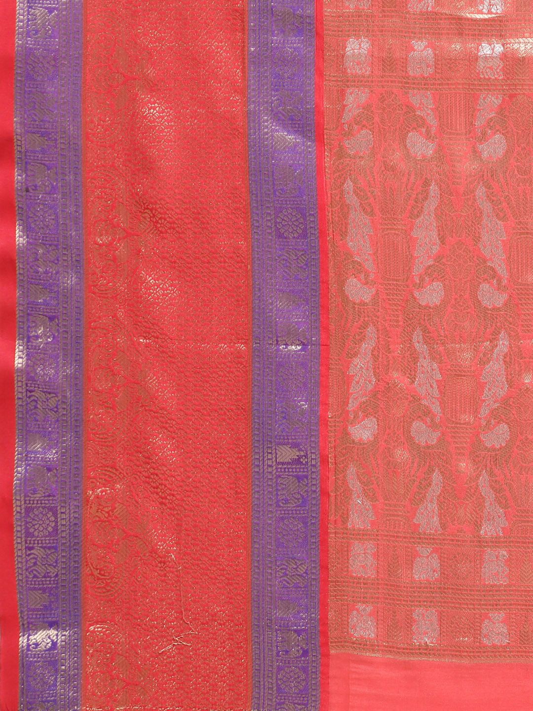 Peach Color Handwoven Kanchipuram Silk Sarees