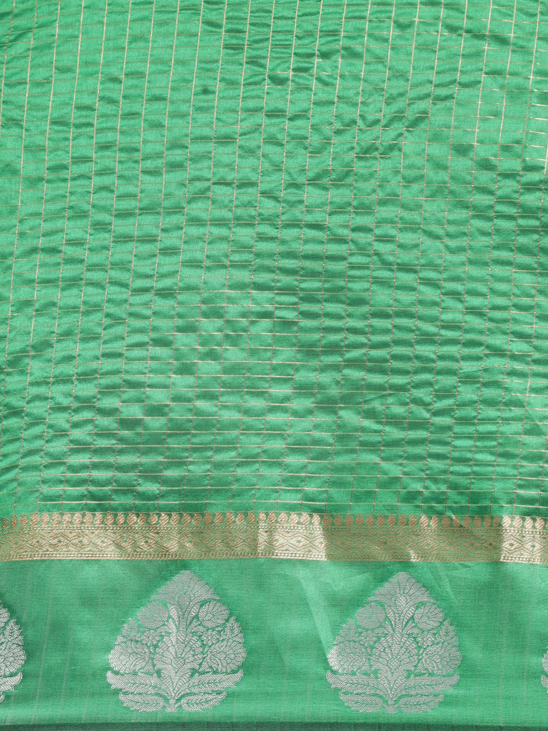 Green color designer  linen silk saree