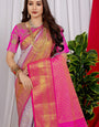 Grey color Designer kanchipuram pattu silk saree With gold zari weaving work and contrast blouse