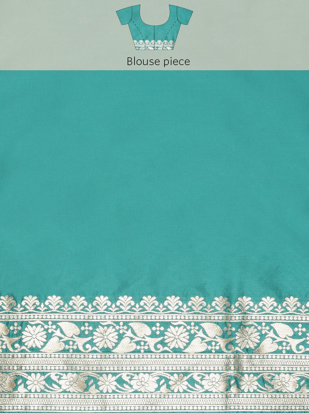 Rama Color Zari Woven Banarasi Silk Sarees and Small Weaving Design