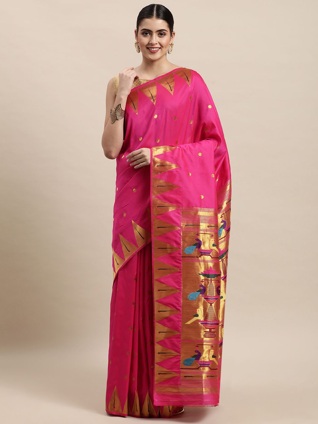 pink allover good looking  pallu look paithani saree