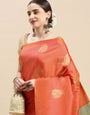 Orange Traditional Banarasi Silk Sarees