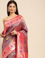 Steel Rama Color Designer Patola Saree Woven design and Heavy Look Designer Pallu-Special Wedding collection