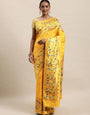 yellow orignal paithani saree perfect look for wedding fastival