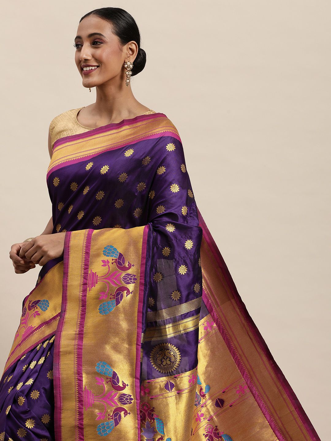purple classic paithani saree form yeola buy online
