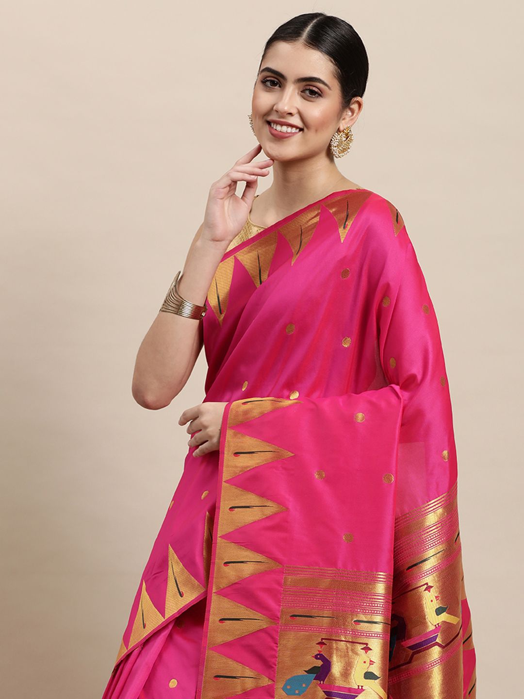 pink allover good looking  pallu look paithani saree