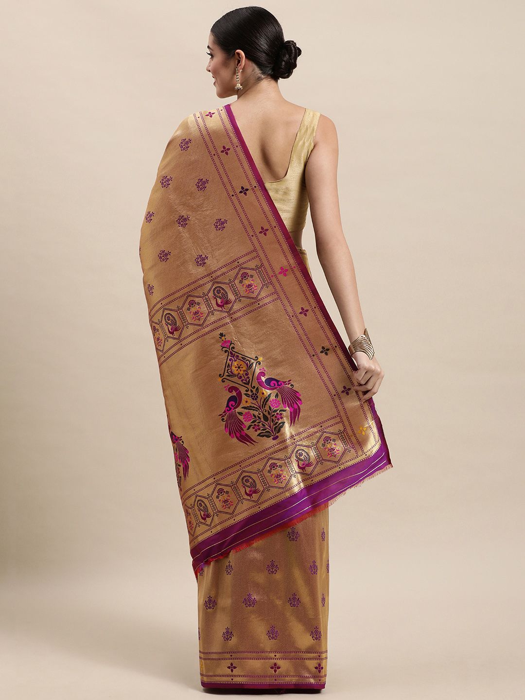 purple Color paithani saree pure look partywear