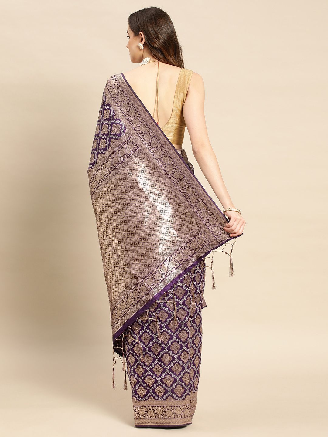 Purple Color Pure Soft silk Banarasi Saree-Special Party Wear collection