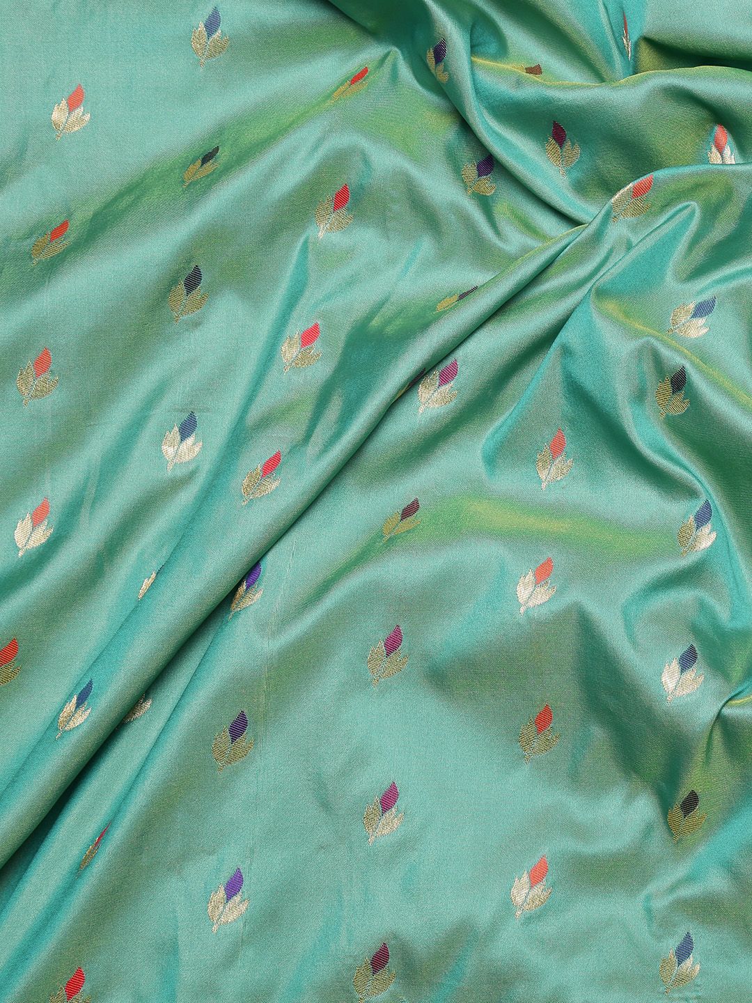 sea green best multicolor meenawork zariweaving banarasi saree for woman