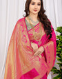 Pink Color Pure Kanjivaram Silk Saree -Party wear collection