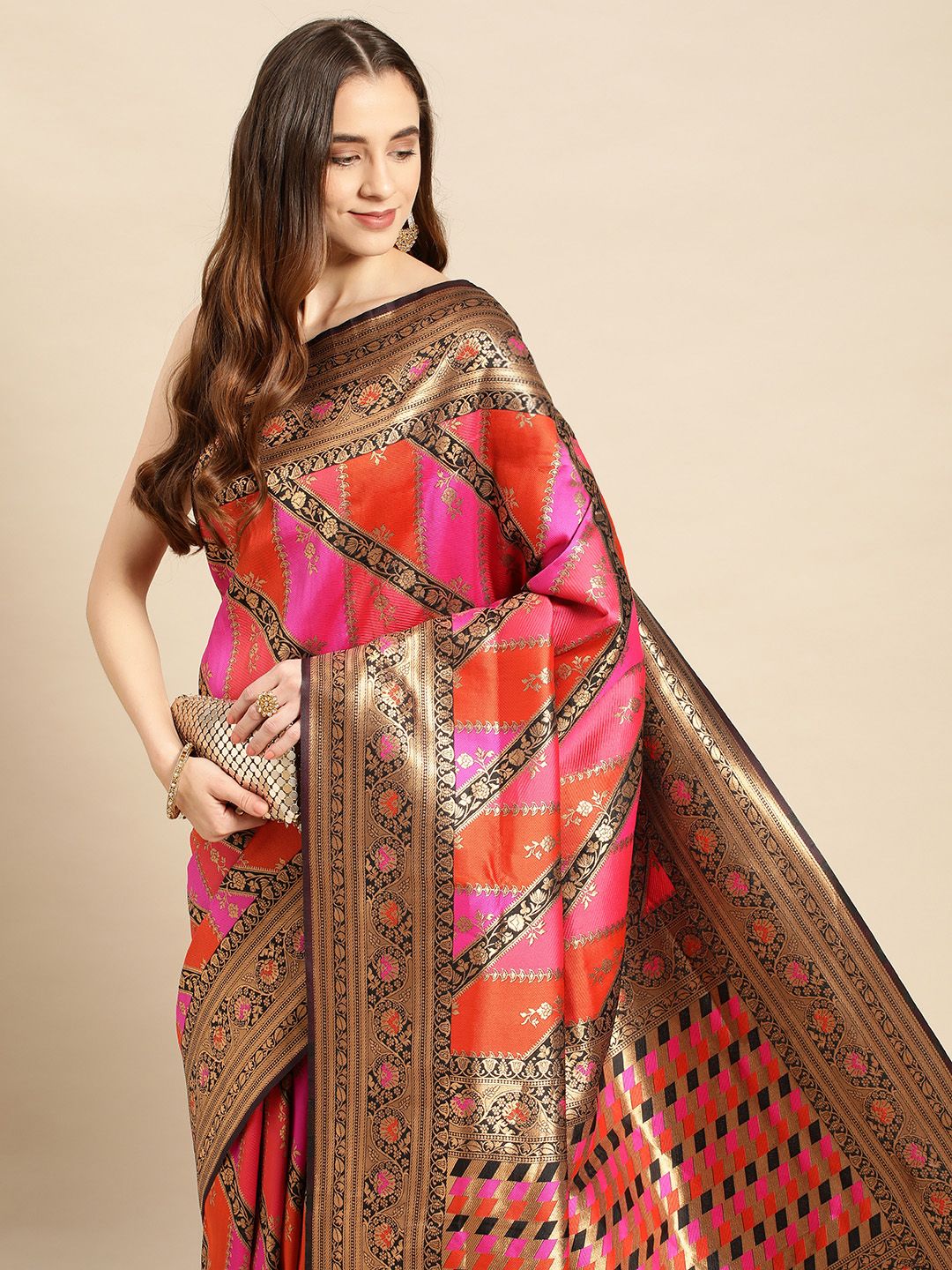Black Color Gorgeous Zari Border Silk Saree Perfect Blend of Tradition and Glamour