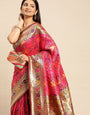 Pink Color Designer Patola Saree Woven design and Heavy Look Designer Pallu-Special Wedding collection