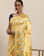 white orignal paithani saree perfect look for wedding fastival