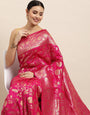 Pink Colour Silk banarasi sarees for women