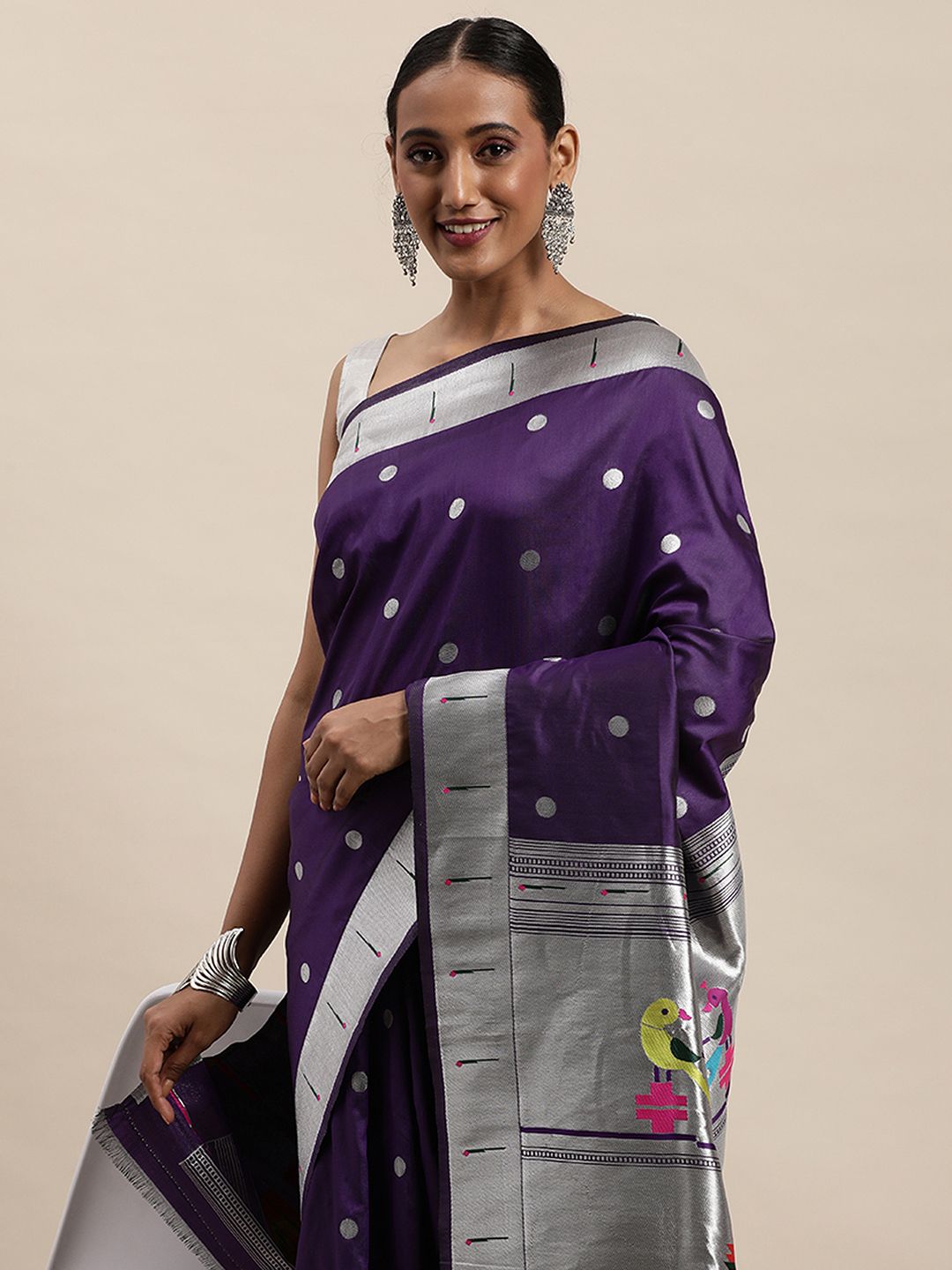 Pansy Purple Kadhuwa Banarasi Silk Saree | Singhania's