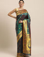 Steel Rama Pure Paithani Silk Saree Gold Zari Weaving Work-Special Wedding wear & party wear Indian Collection