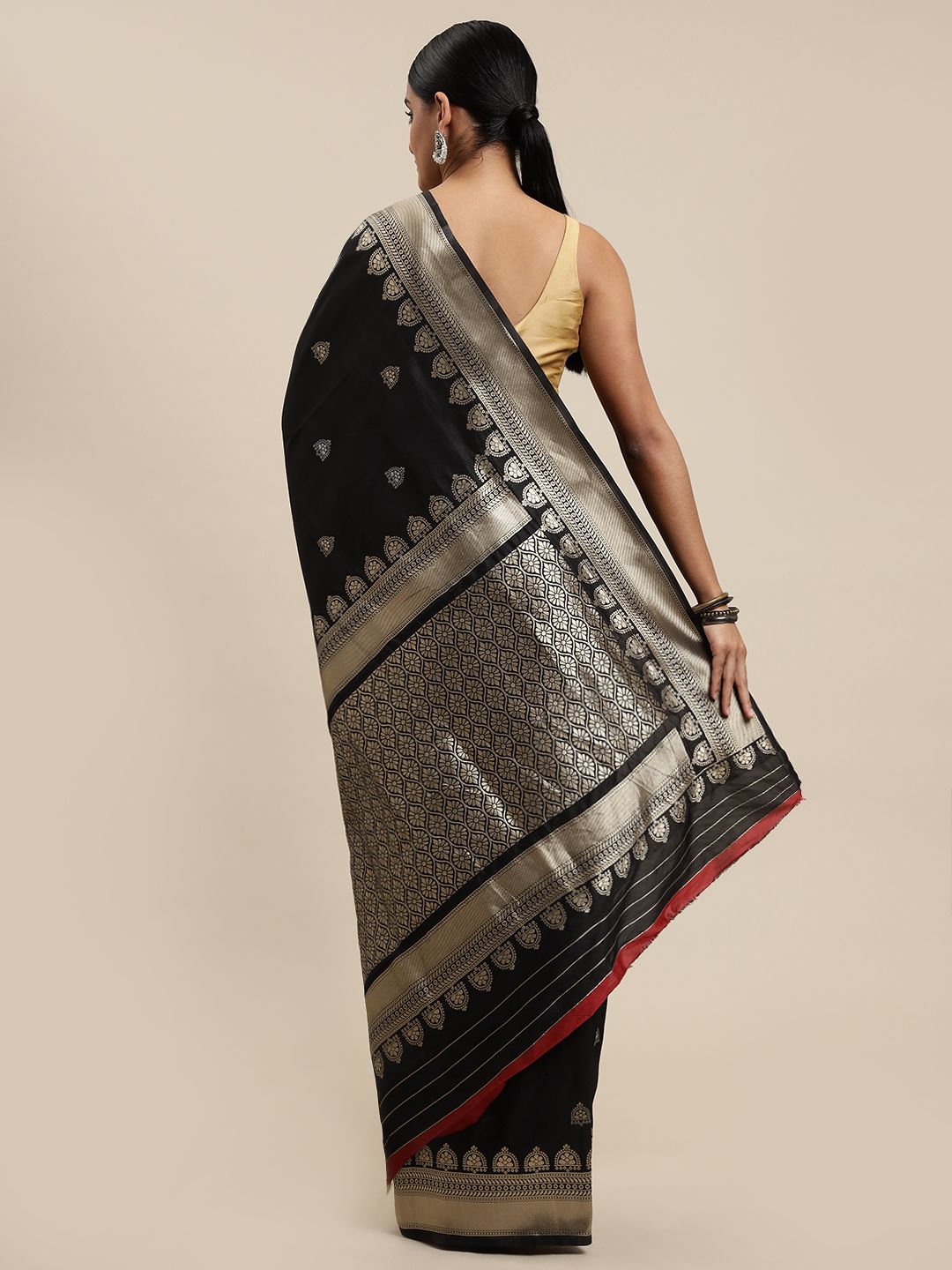 Black Color Bollywood-inspired Banarasi silk sarees