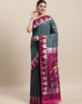 steel rama traditional paithani saree for woman fancy look
