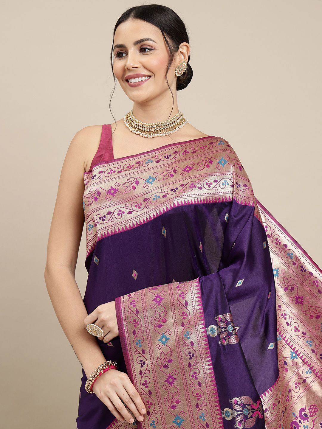 purple allover small designe best pallu look paithani saree for selling