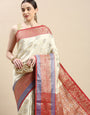 White ROYAL kanchi pattu sarees for woman