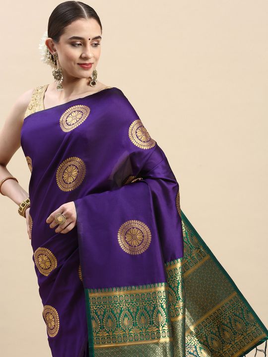 Purple Color Banarasi Silk Saree-Special Party wear collection