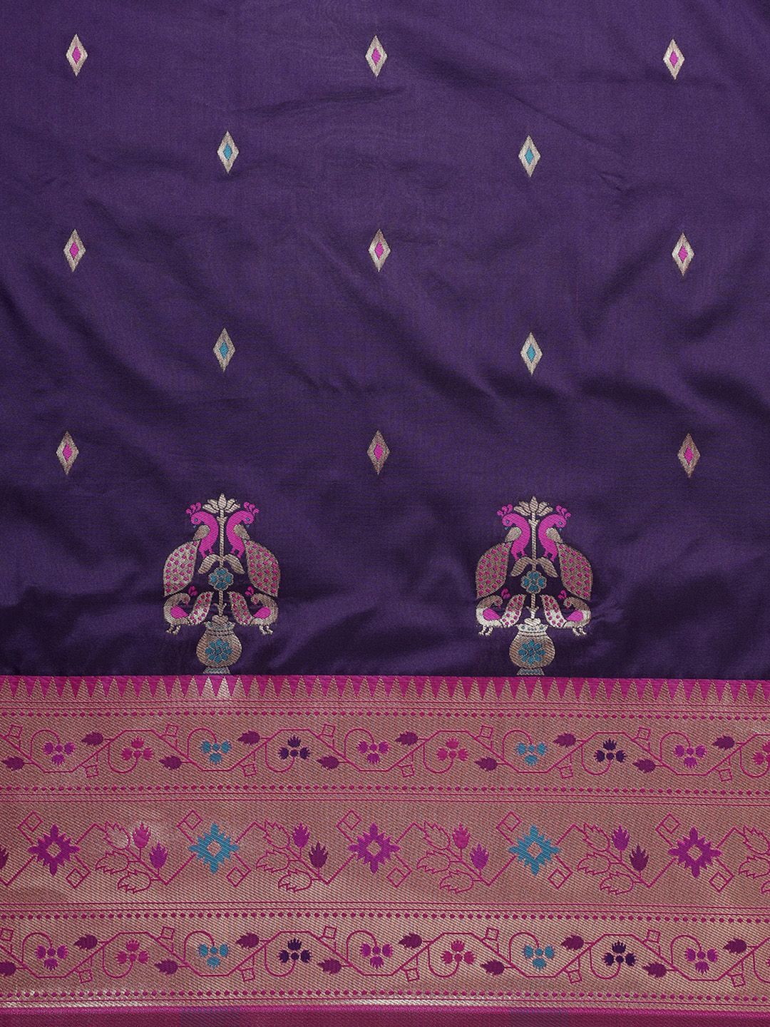 purple allover small designe best pallu look paithani saree for selling