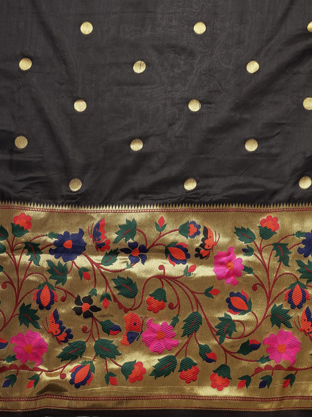 Black color maharani paithani saree for woman