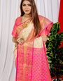 White Color Pure Kanchipuram Soft Silk Saree And Contrast Designer Pallu And Blouse