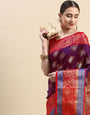 Wine ROYAL kanchi pattu sarees for woman