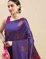 Purple tone Traditional banarasi saree looking good