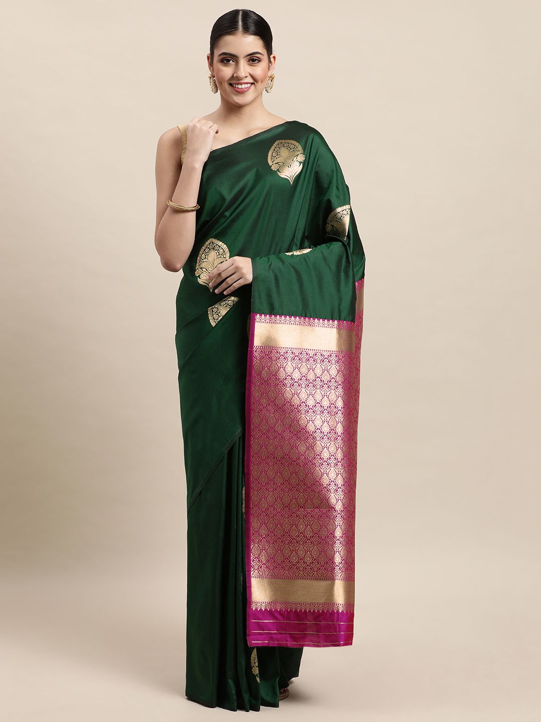 green Unique Latest saree design banarasi saree