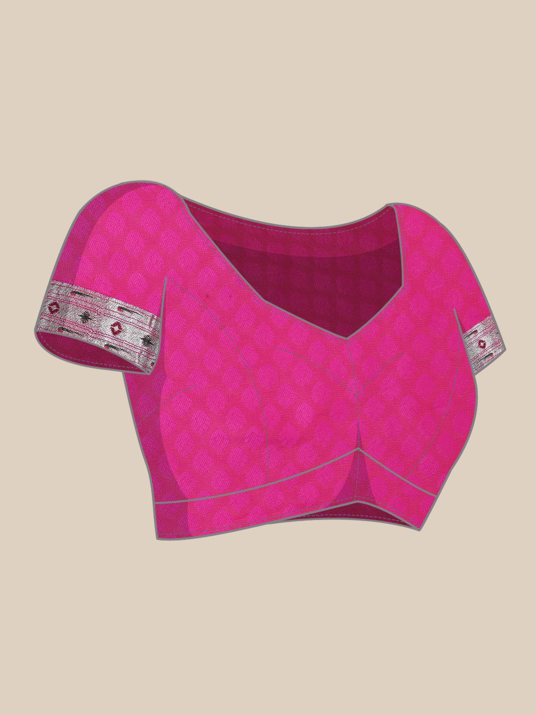 Pink Color Pure silk Paithani saree silver zari weaving work With Muniya Bodar And Gorgeous Nath Pallu & Blouse