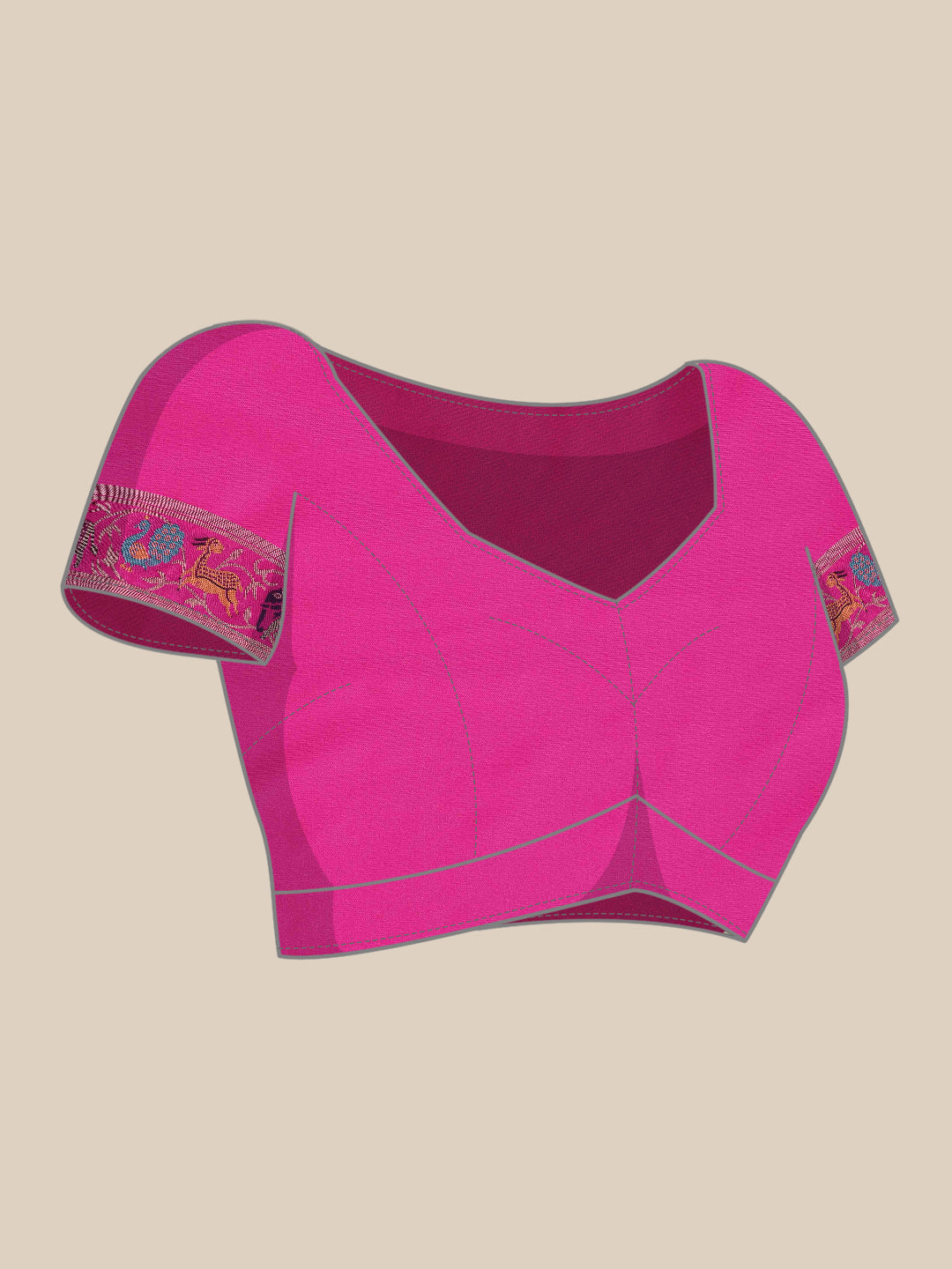 Pink color Woven Design Zari Silk Blend Patola Saree