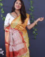 Yellow Color Tissue Soft Silk Meenakari Work  Saree -Special Wedding