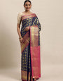 navy blue best kanchipuram pattu south indian saree for woman