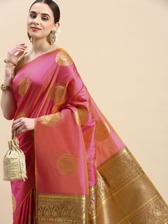 Peach Color Banarasi Silk Saree-Special Party wear collection