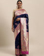 navy blue allover small designe best pallu look paithani saree for selling