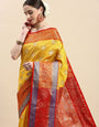 Yellow ROYAL kanchi pattu sarees for woman
