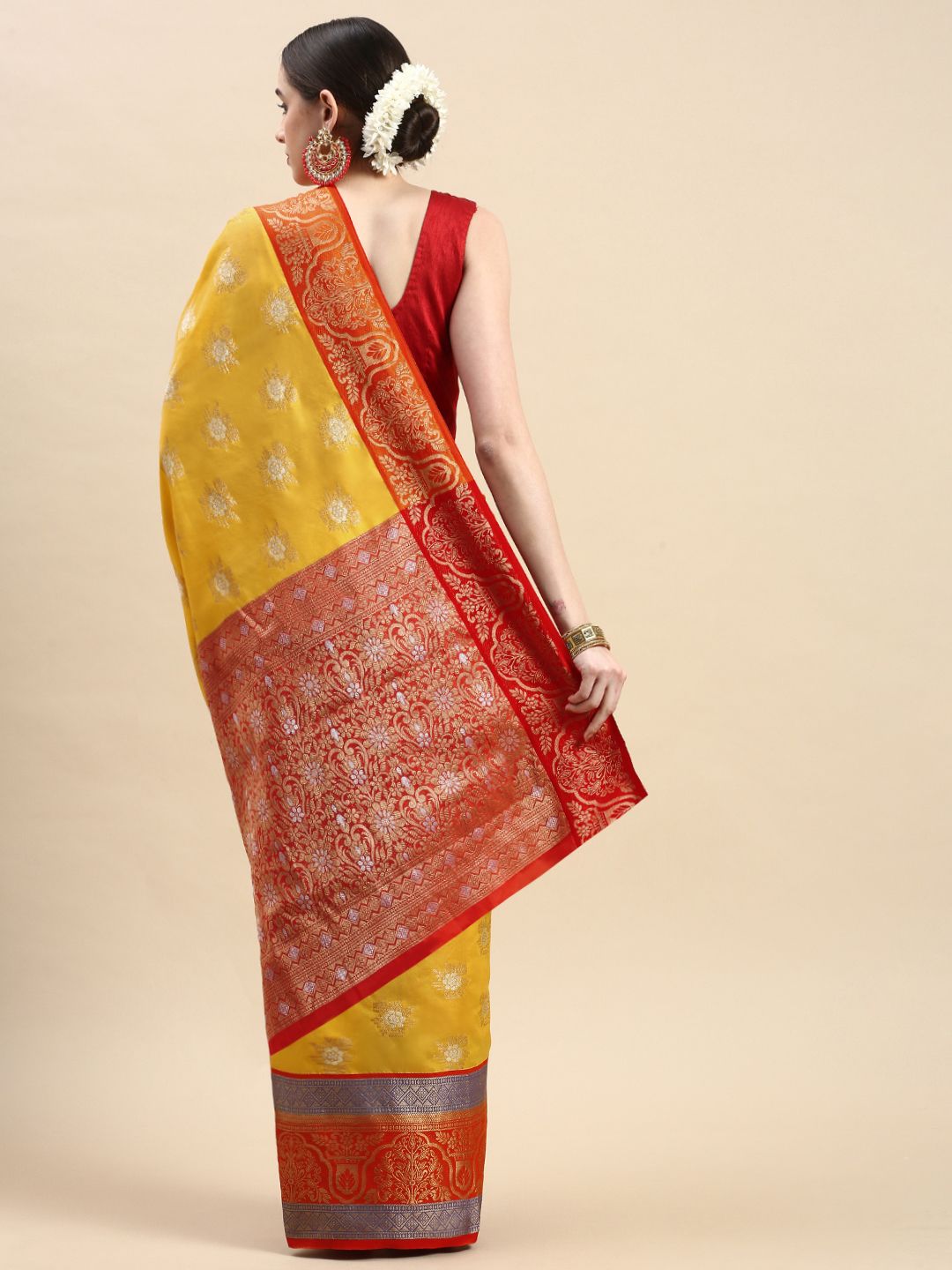 Yellow ROYAL kanchi pattu sarees for woman