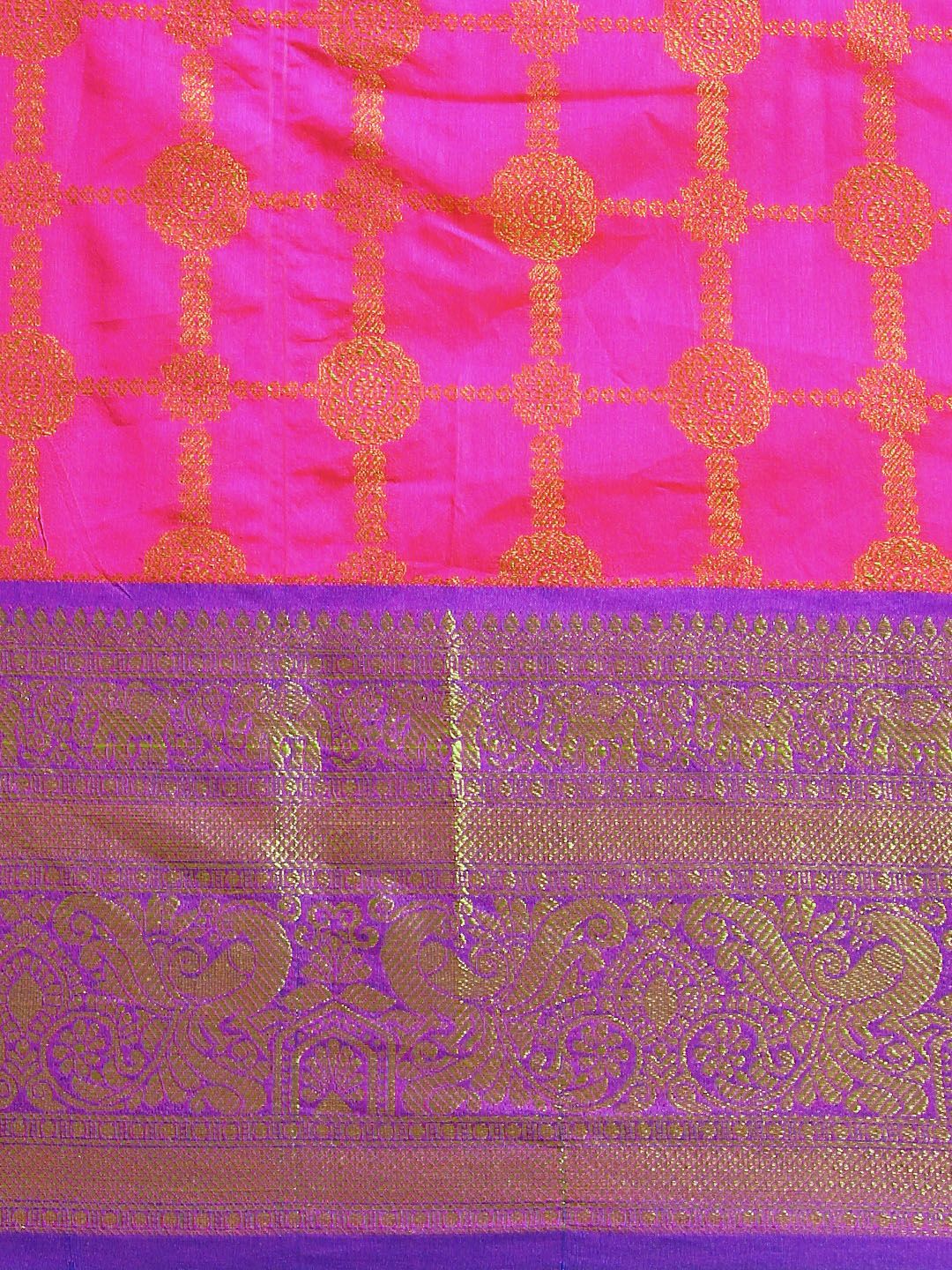 Pink kanchipuram pure look saree for woman