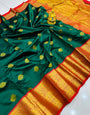 Green Toned Floral Zari Art Silk Kanchipuram Saree