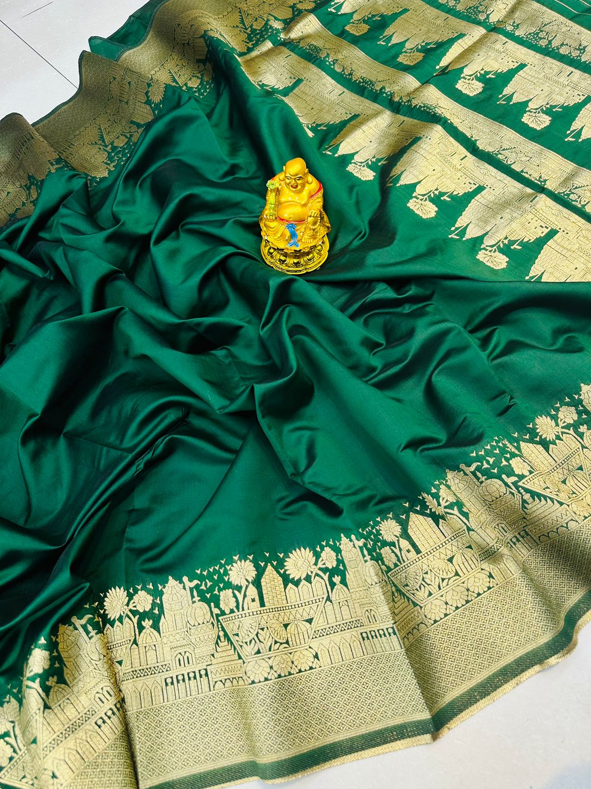 B Green Toned Designer Kanjivaram Silk Saree-Special Party Wear Collection