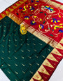 Green Color Handloom Traditional Paithani Silk Sarees