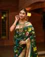 Green Toned Artistic Pure Paithani Silk Sarees