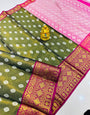 Black Toned Floral Zari Tissue Mysore Silk Saree