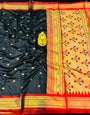 Black Color Woven Design Zari Silk Blend Paithani Saree