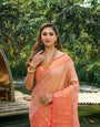 Peach Toned Heavy Look Kanchipuram Silk Saree-Special Wedding Collection