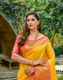 Yellow Toned Heavy Look Kanchipuram Silk Saree-Special Wedding Collection