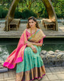 Sea Green Toned Heavy Look Kanchipuram Silk Saree-Special Wedding Collection